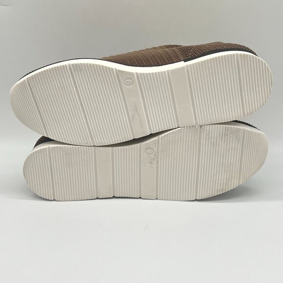 JSLIDES Womens Size 9 Great Taupe Brown Knit Slip On Laceless Sneakers Shoes - Picture 9 of 11